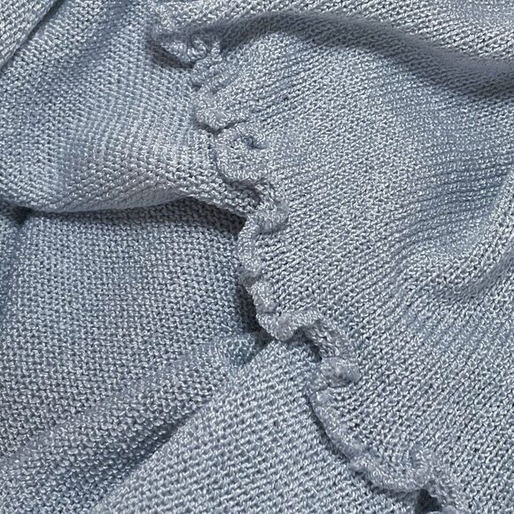Roni Rabl Bis Israel Lettuce Hem Swing Sweater Sz S Pale Blue Silky Cotton Blend - Picture 9 of 12